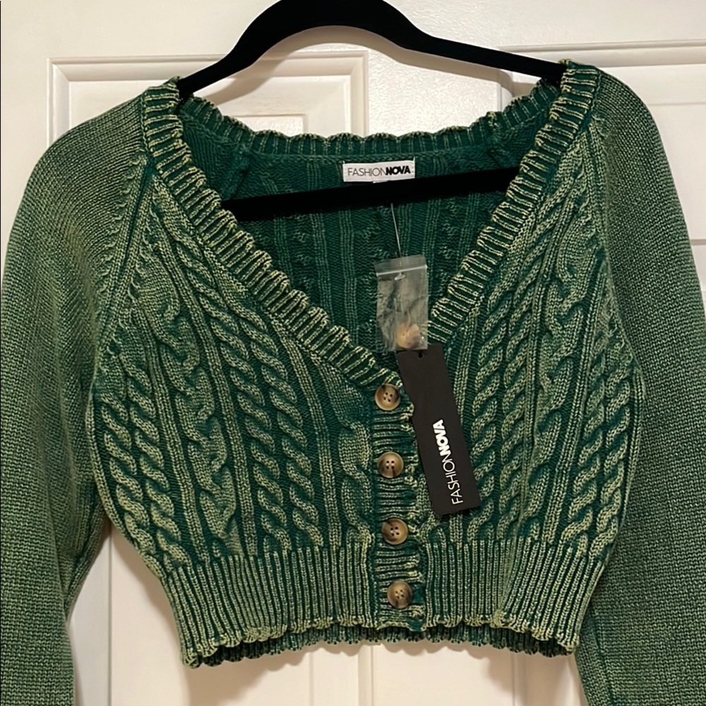 Fashion Nova Green Knit Sweater